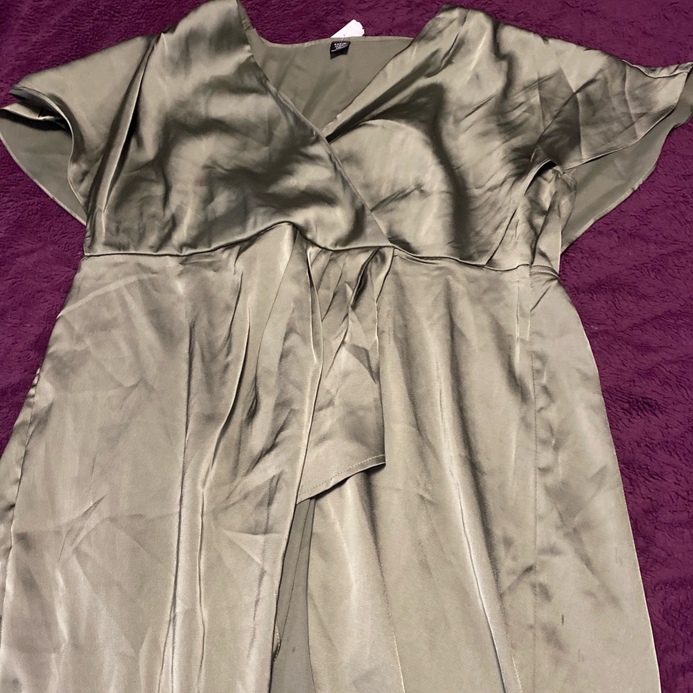 Green silk dress  . Size 1x